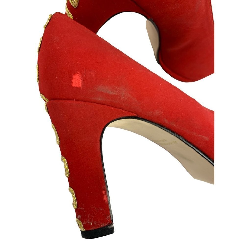 Stefani Women's Red & Gold Heels - Picture 6 of 8
